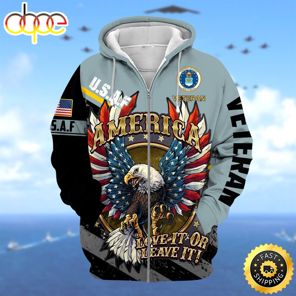 America-Love It Or Leaver It Zip Hoodie
