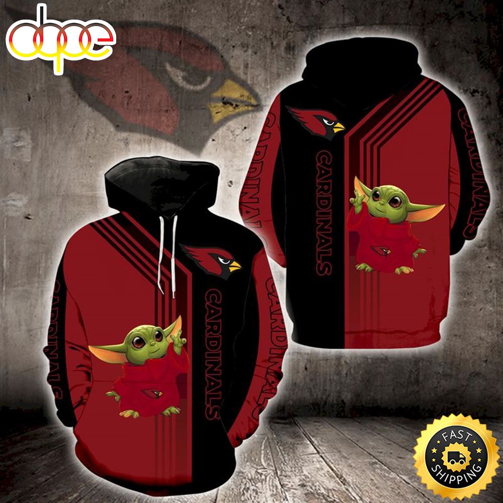 Arizona Cardinals Yoda 3d Hoodie All Over Print Arizona Cardinals Gifts For Him