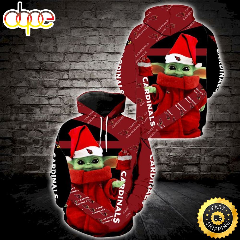 Arizona Cardinals Yoda Christmas 3d Hoodie All Over Print