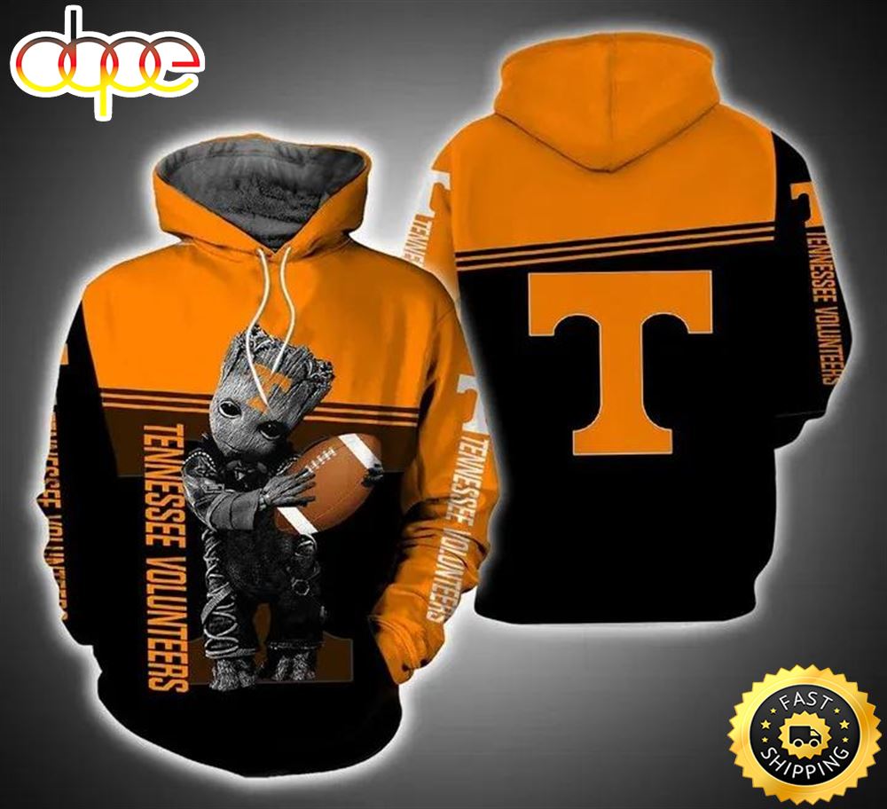 Baby Groot Hug Ball Tennessee Volunteers 3d Hoodie Gifts For Tennessee Volunteers Fans