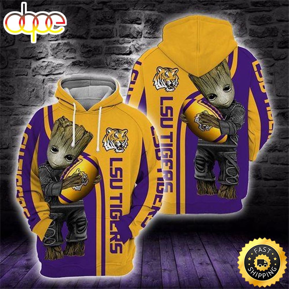 Baby Groot Lsu Tigers 3d All Over Print Hoodie