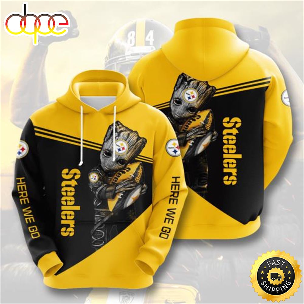 Baby Groot Pittsburgh Steelers 3d Printed Hoodie
