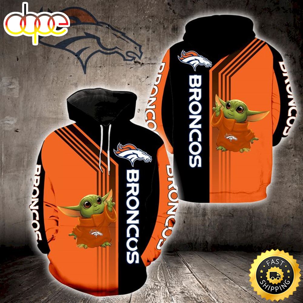 Baby Yoda Lovers Denver Broncos 3d Hoodie All Over Print