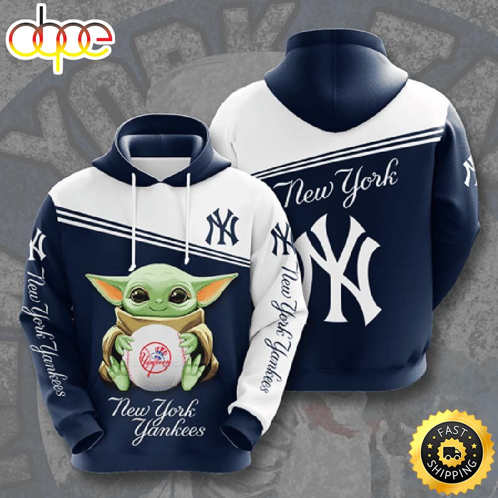 Baby Yoda New York Yankees 3d Hoodie Yankee Fan Gifts