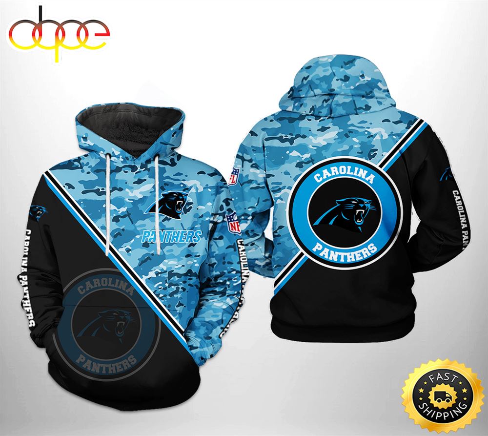 Carolina Panthers NFL Camo Team 3D Printed HoodieZipper Hoodie