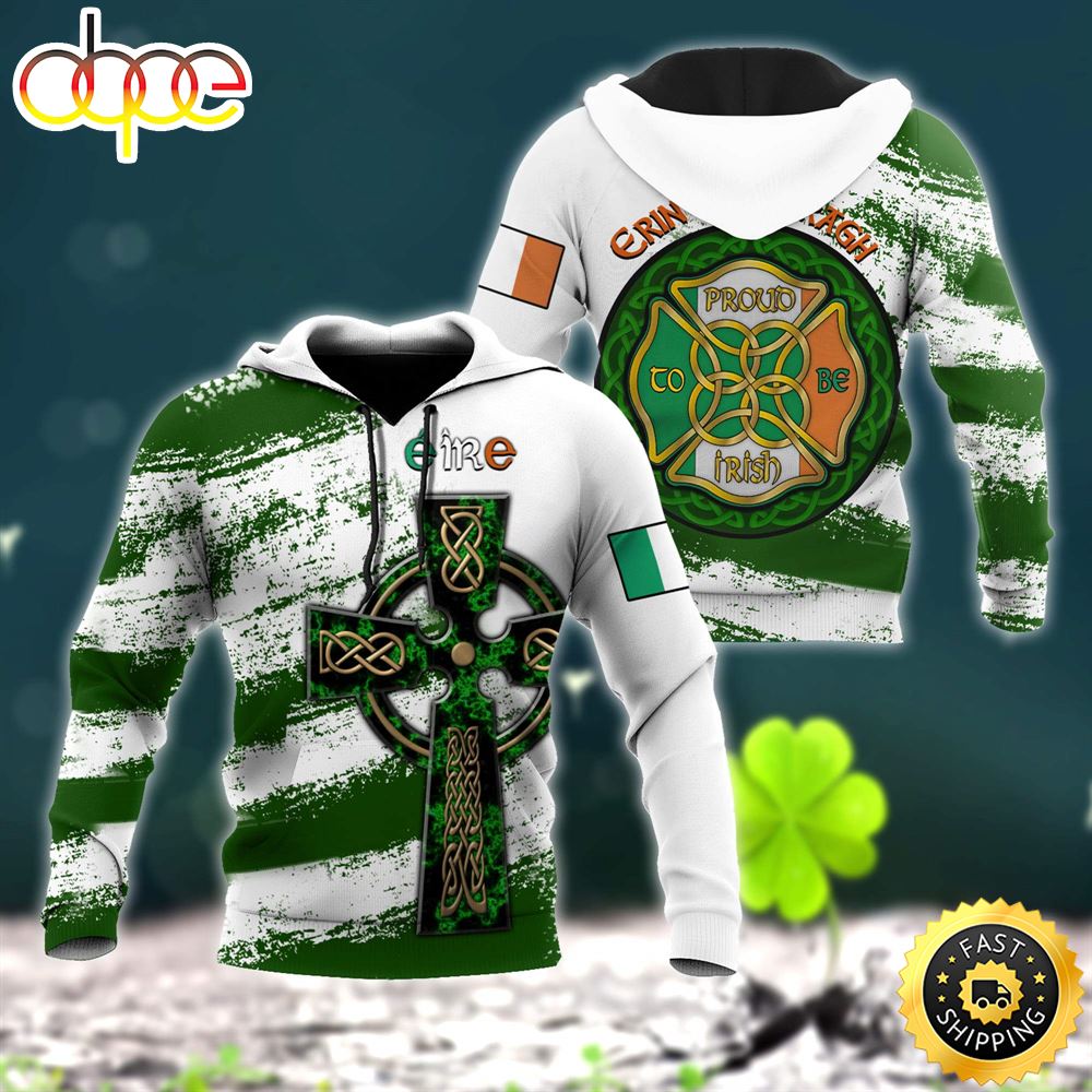 Celtic Cross Pround To Be Irish 3D All Over Print Shirt