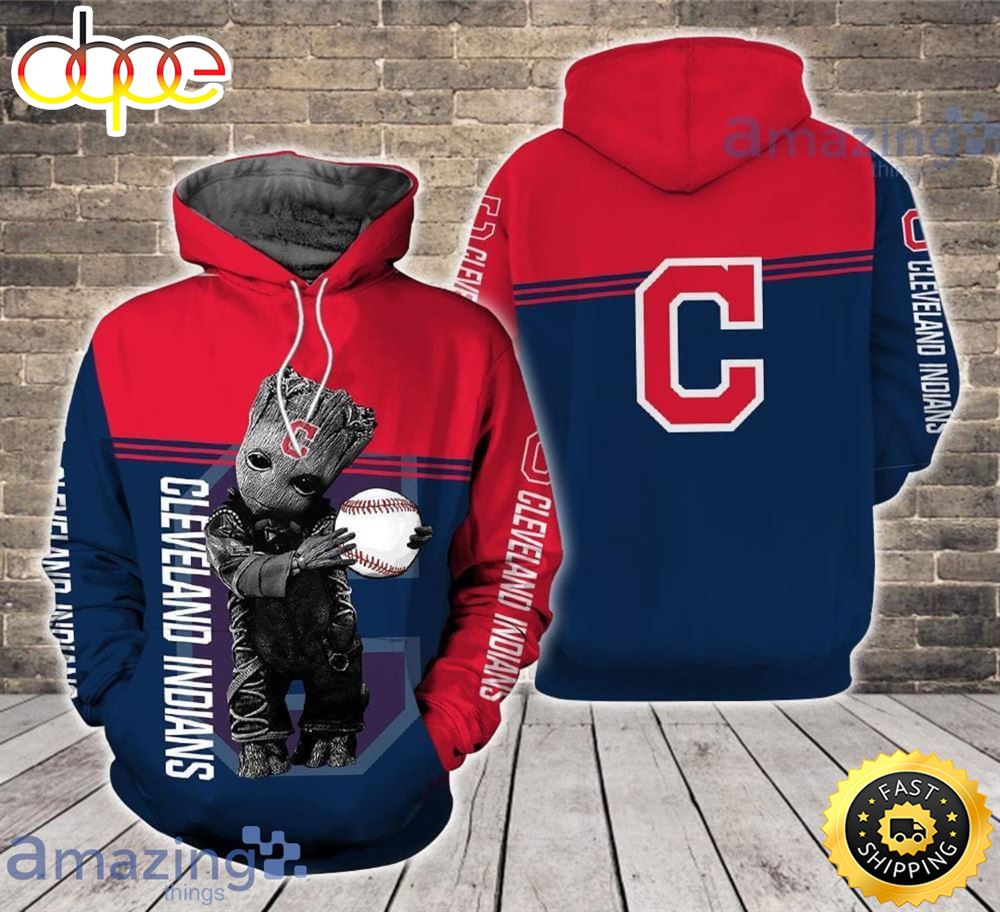 Cleveland Indians Ft. Groot 3d Hoodie For Fans