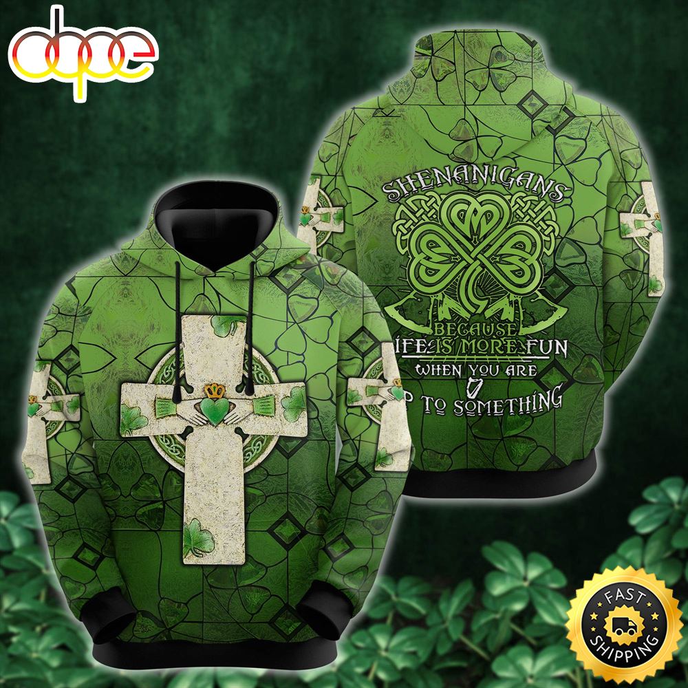 Cross Shamrock Crown Heart 3D All Over Print Shirt