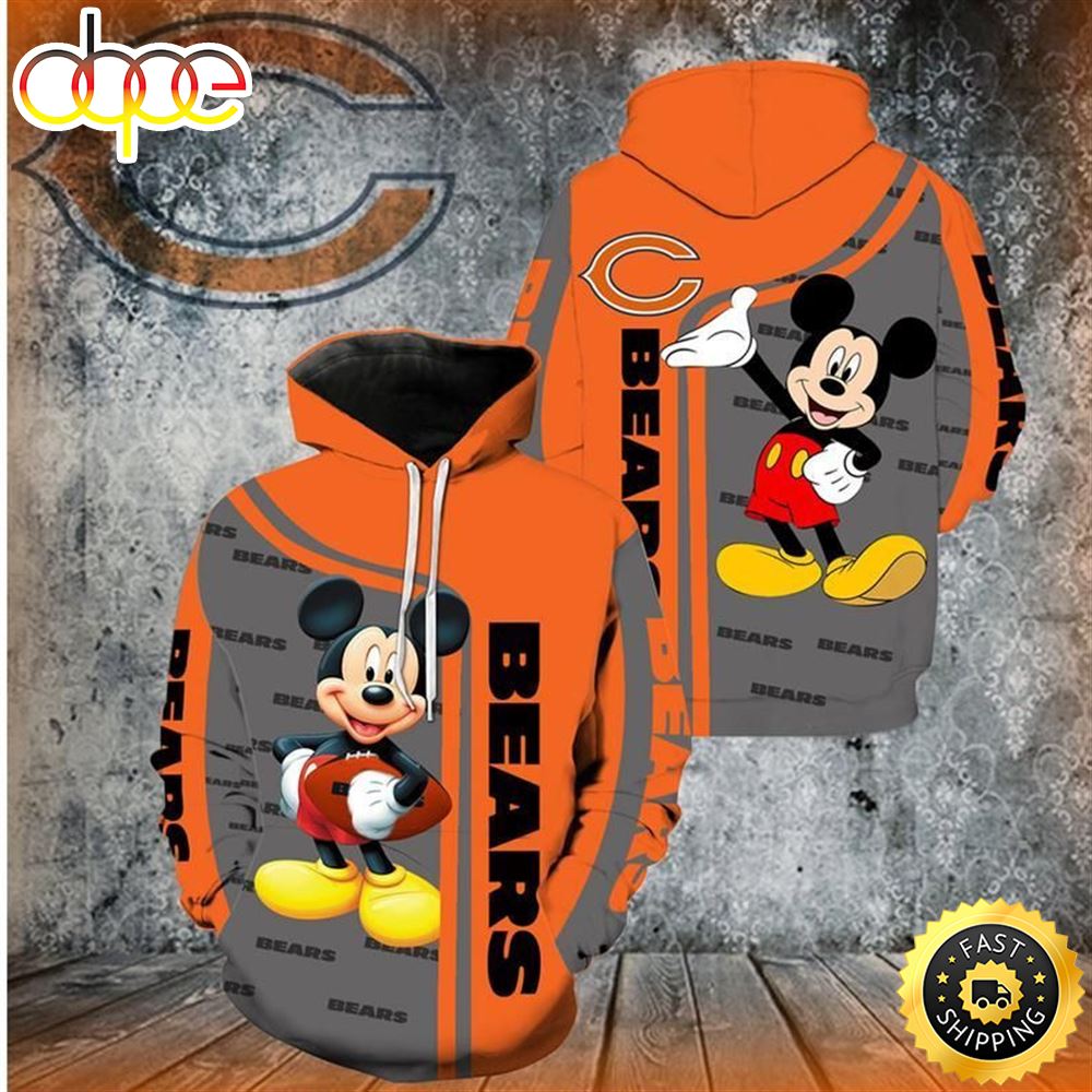 Disney Mickey Chicago Bears Nfl Gift For Fan 3d All Over Print Shirt