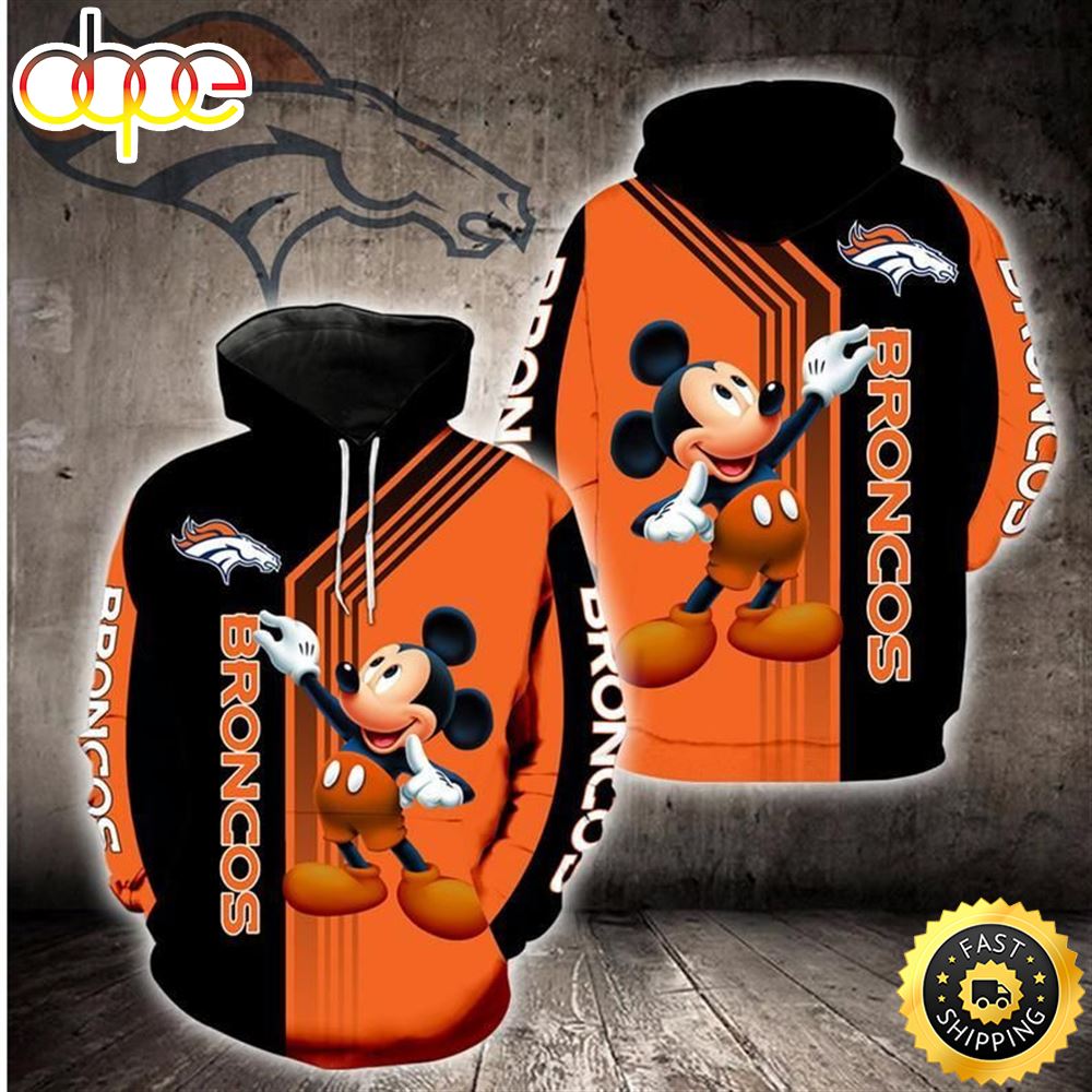 Disney Mickey Denver Broncos 18 Nfl Gift For Fan 3d All Over Print Shirt