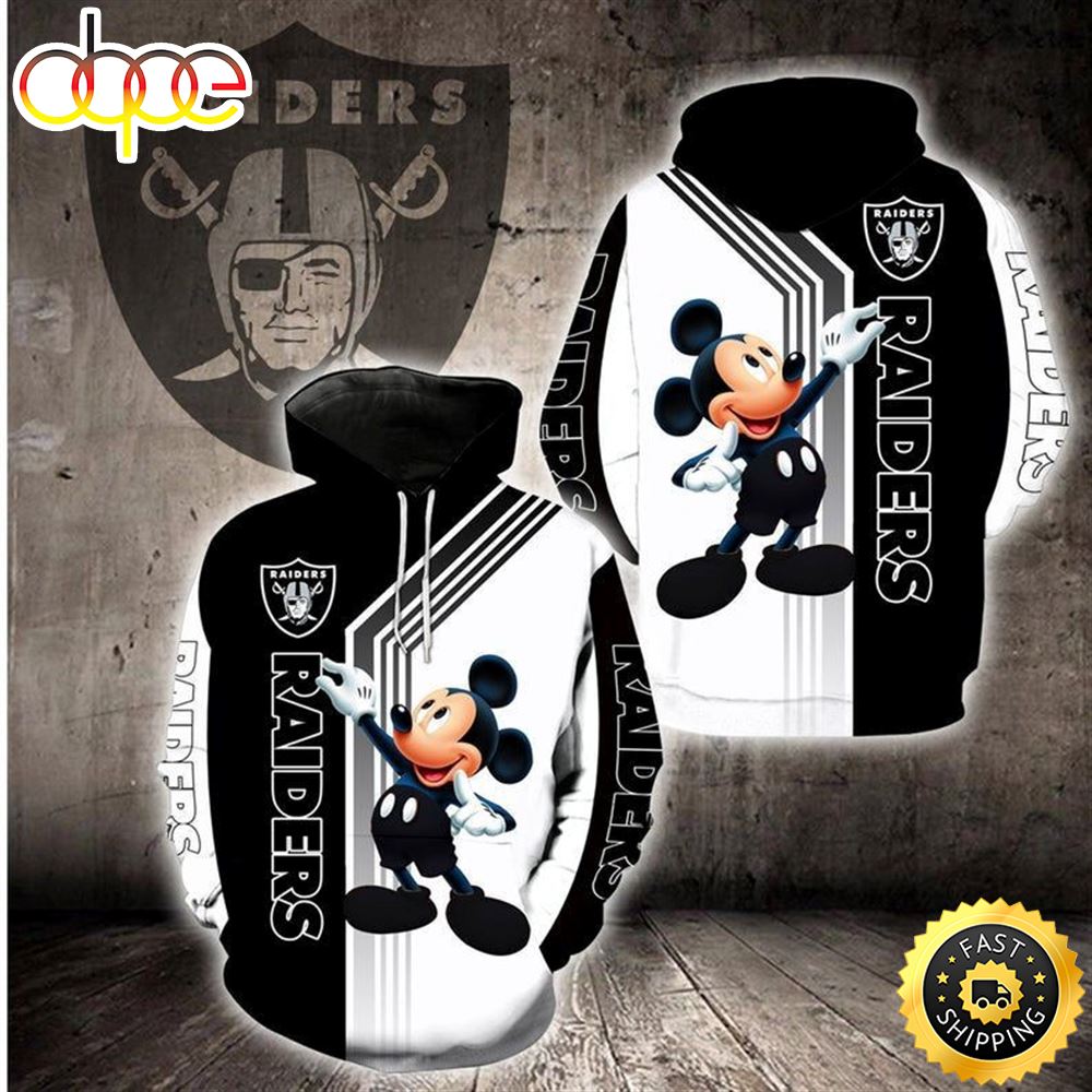 Disney Mickey Las Vegas Raiders Nfl Gift For Fan 3d All Over Print Shirt
