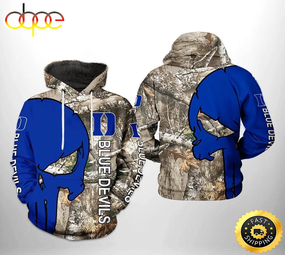 Duke Blue Devils Camo Veteran Hunting 3D Hoodie Duke Blue Devils NCAA Gifts