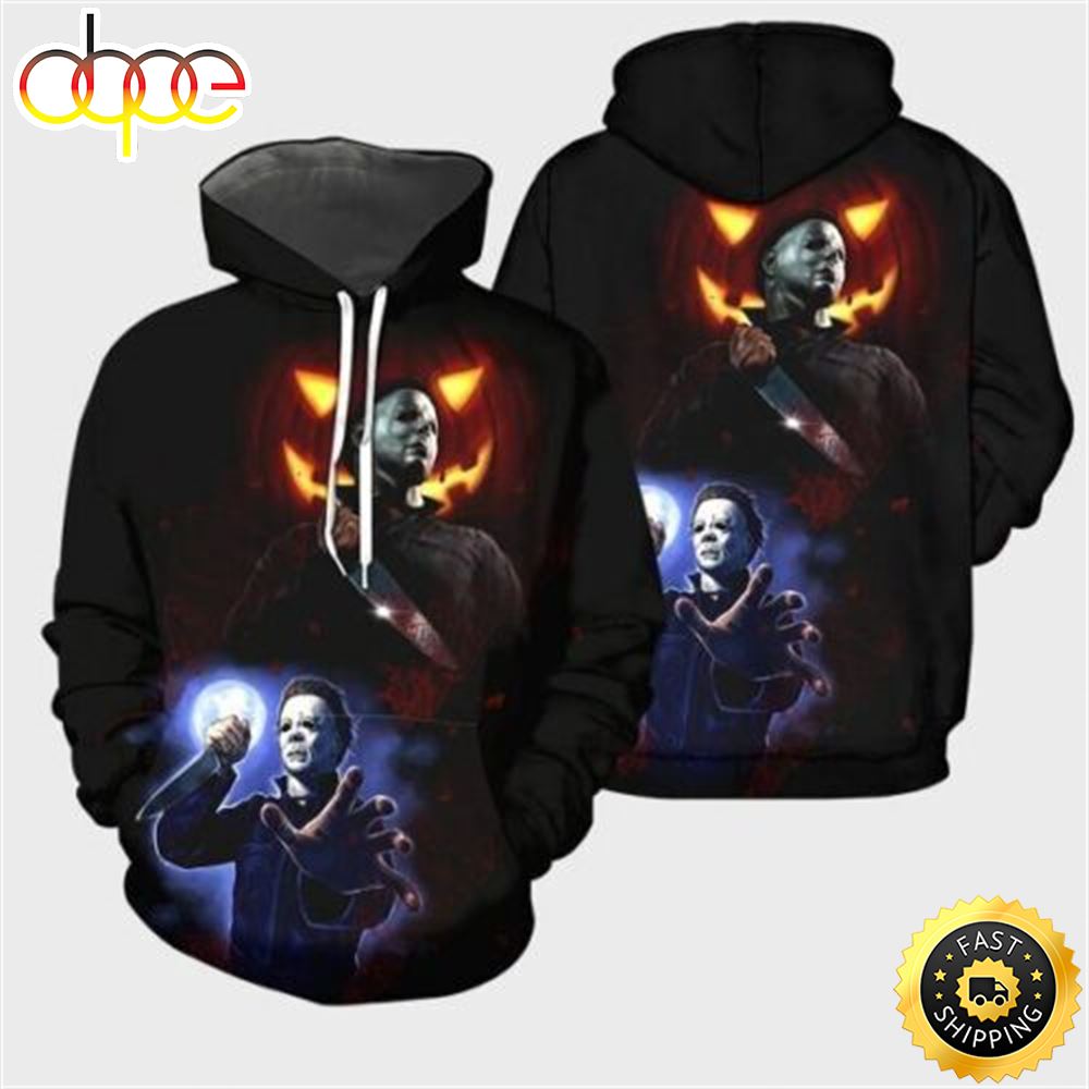 Halloween Michael Myers Pumpkin 3d Hoodie Halloween