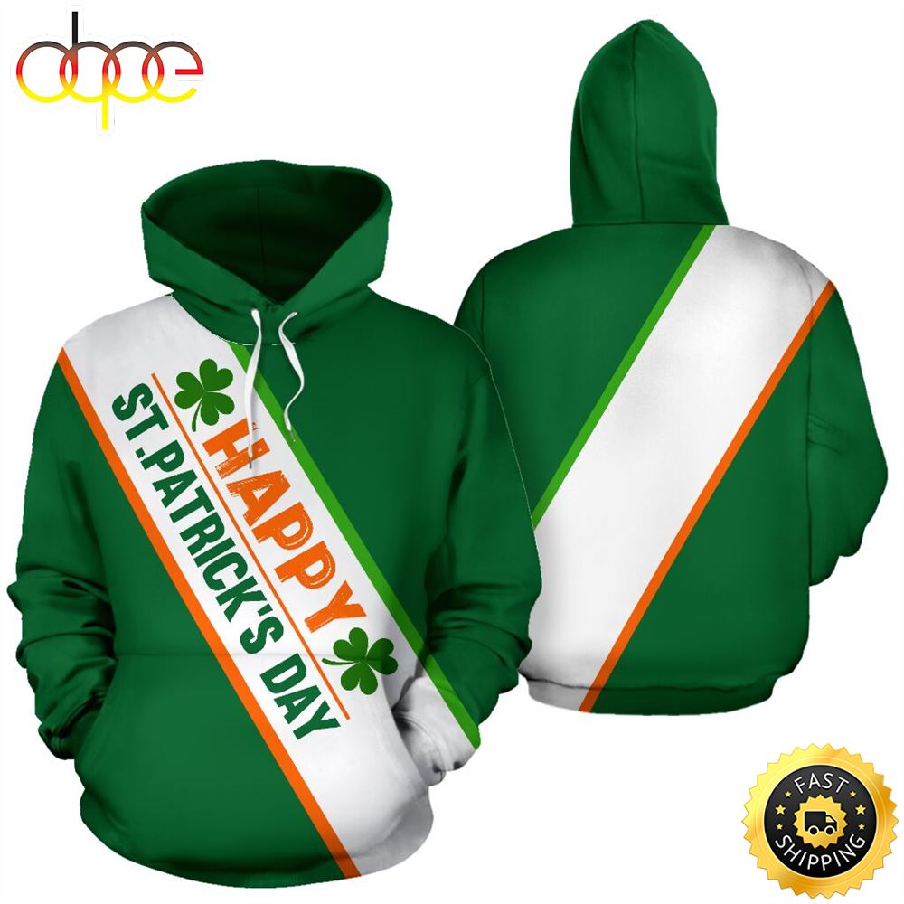 Happy Irish Full Hoodie Irish St.Patricks Day All Over Print Shirt