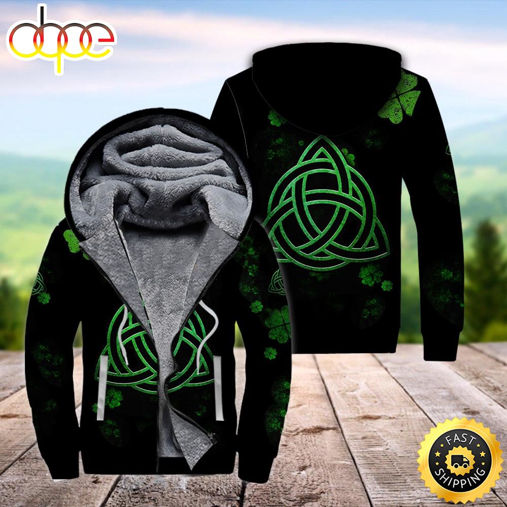 Happy Irish St Patrick's Day Fleece Zip Hoodie All Over Print Shirt