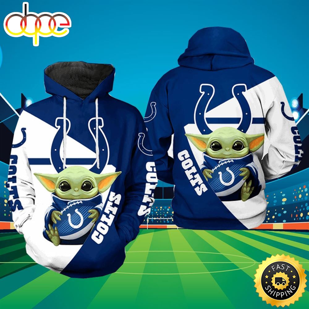 Indianapolis Colts Nfl Baby Yoda Hoodie