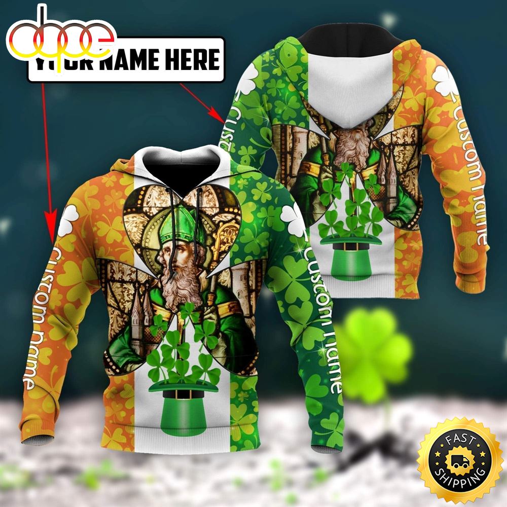 Ireland Saint Patrick's Day Custom Name All Over Print Shirt