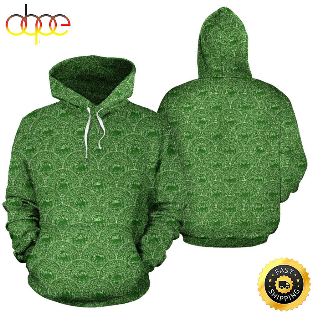 Irish Background Full Hoodie St.Patricks Day All Over Print Shirt