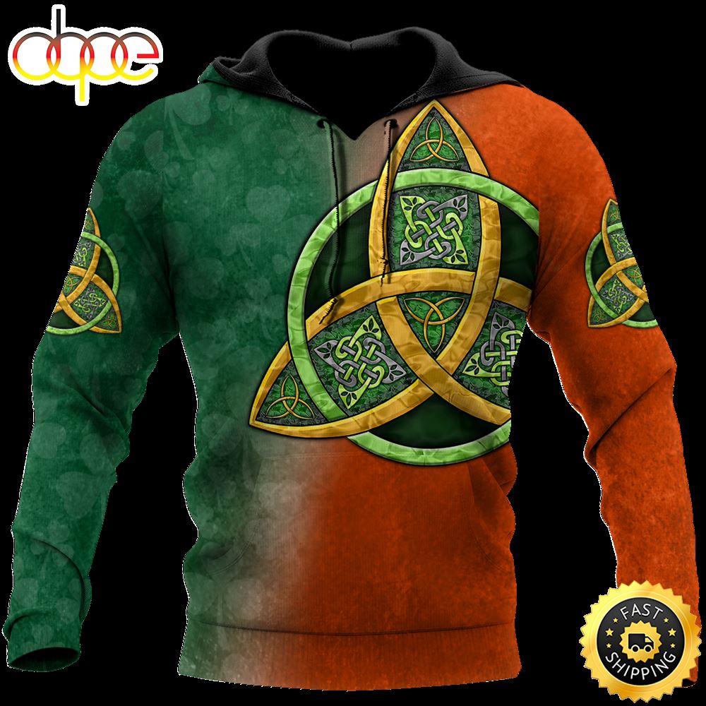 Irish Celtic Knot Shamrock 3D All Over Print Shirt