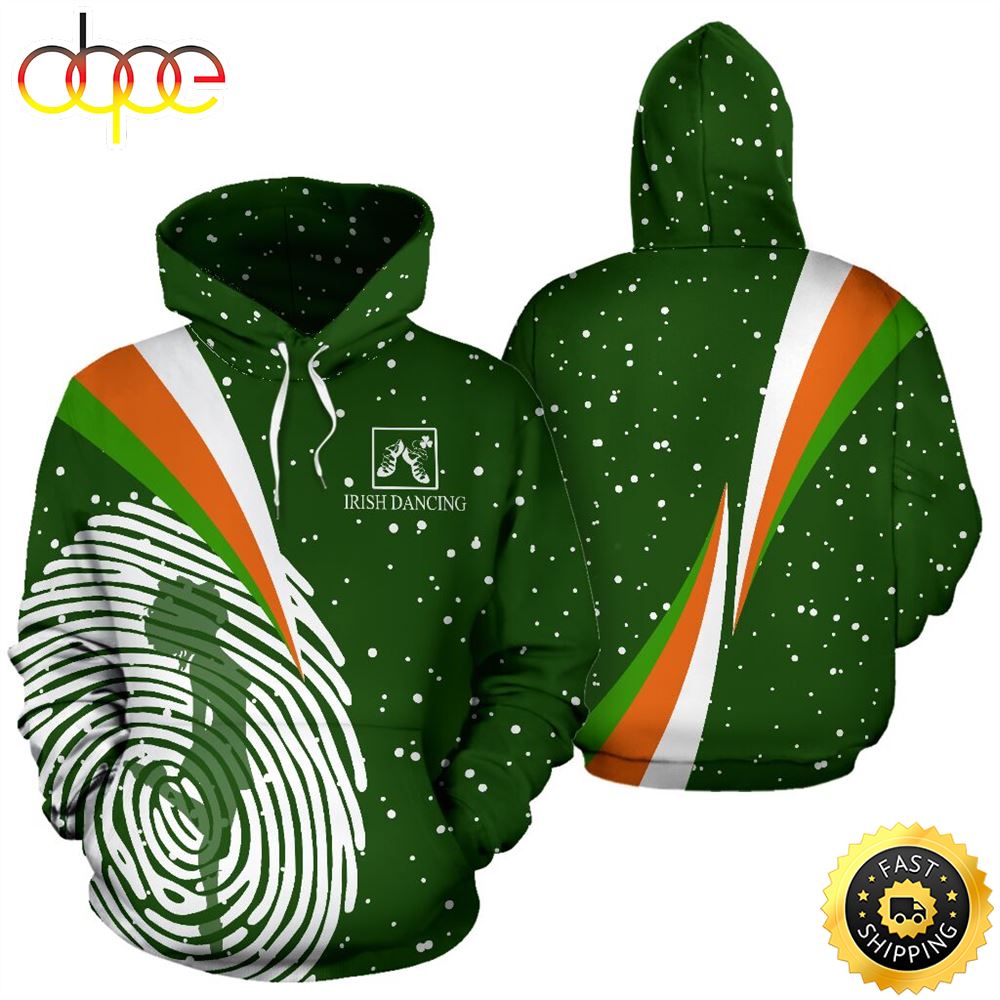 Irish Dancing Snow Full Hoodie Girl Irish St.Patricks Day All Over Print Shirt