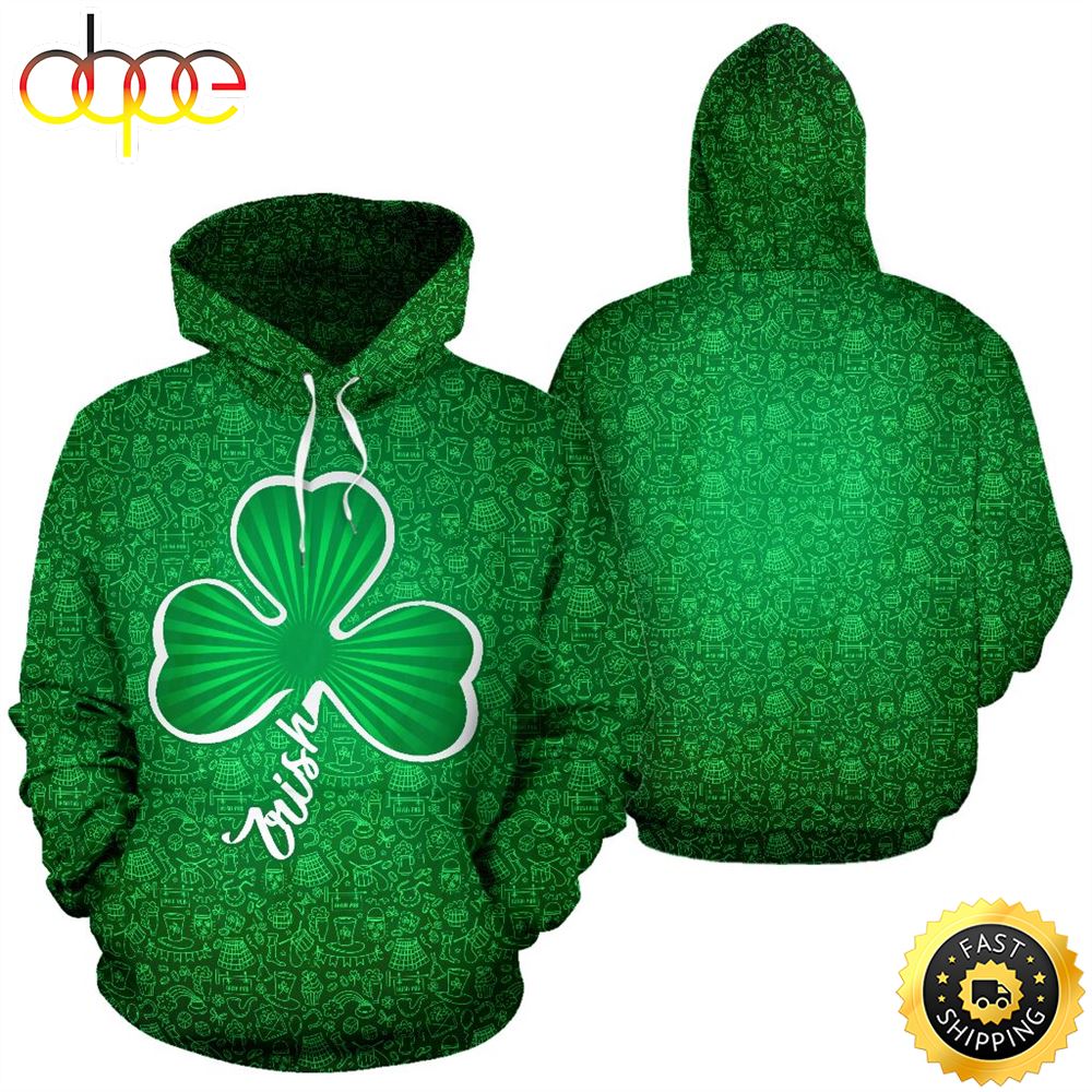 Irish Shamrock Pt Full Hoodie St.Patricks Day All Over Print Shirt