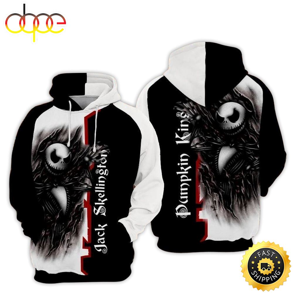 Jack Skellington Spooky Scary Hoodie 3D All Over Print