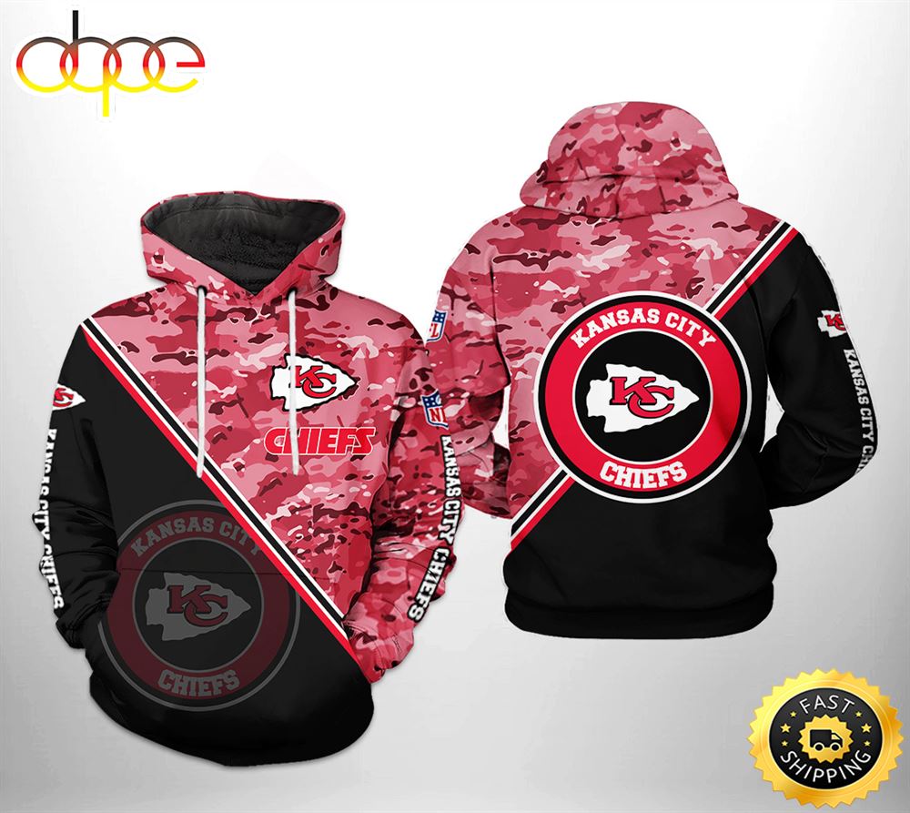 Kansas City Chiefs NFL Camo Team 3D Printed HoodieZipper Hoodie