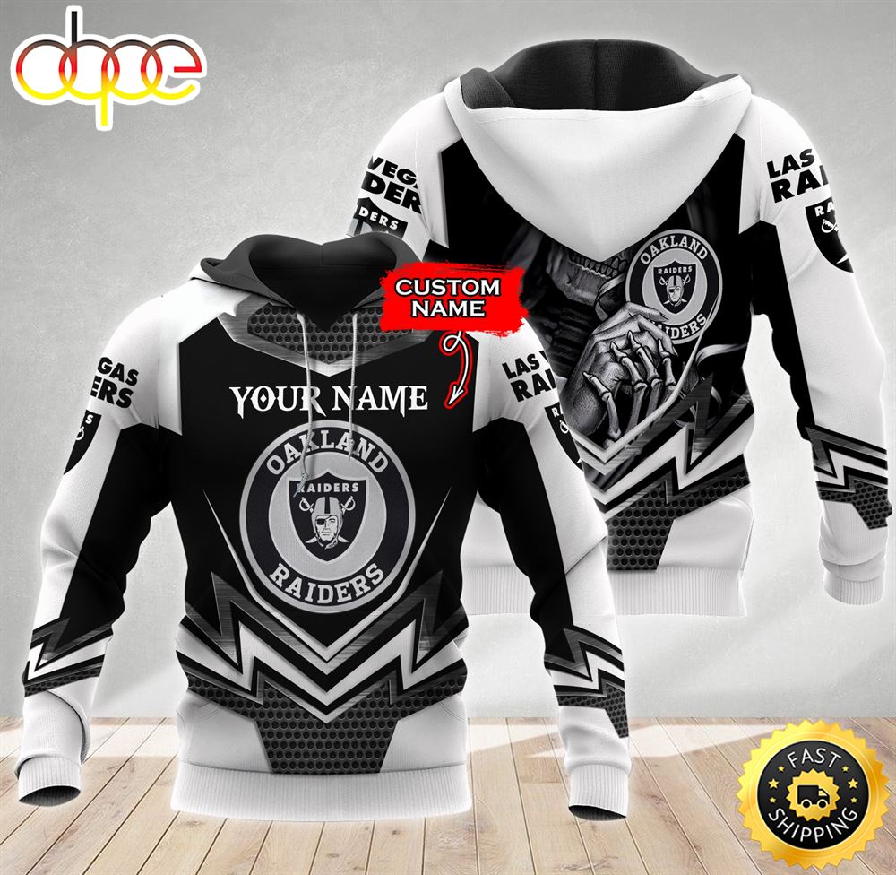 Las Vegas Raiders 3D Personalized Skull Hoodie