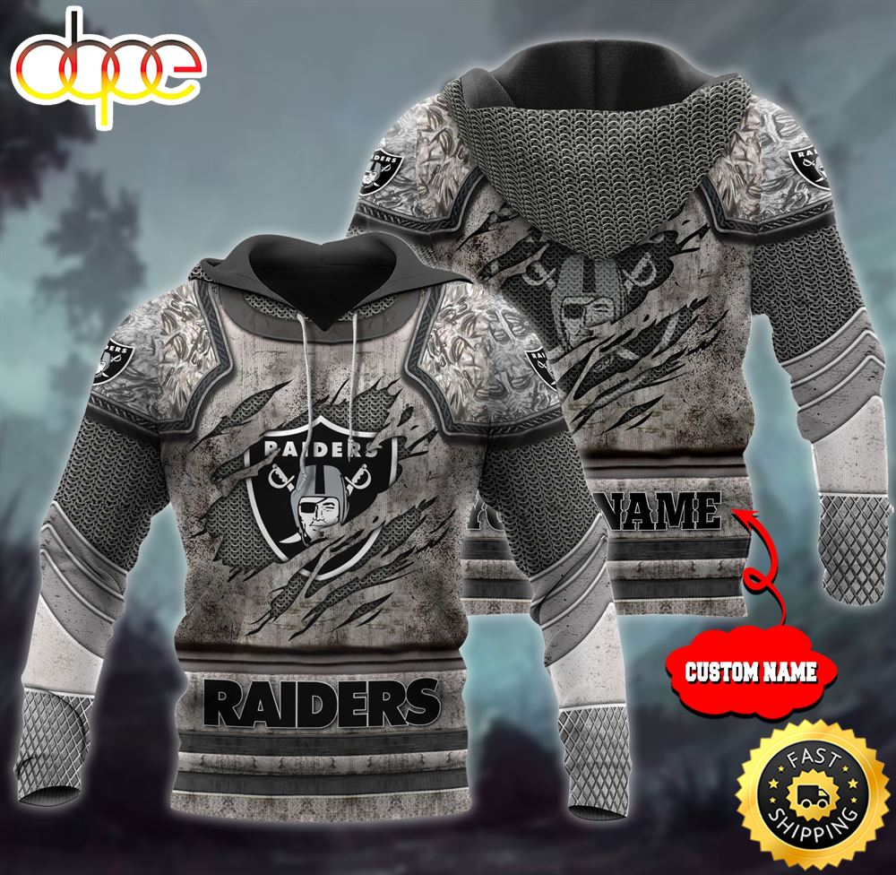 Las Vegas Raiders NFL Personalized 3D Metal Hoodie