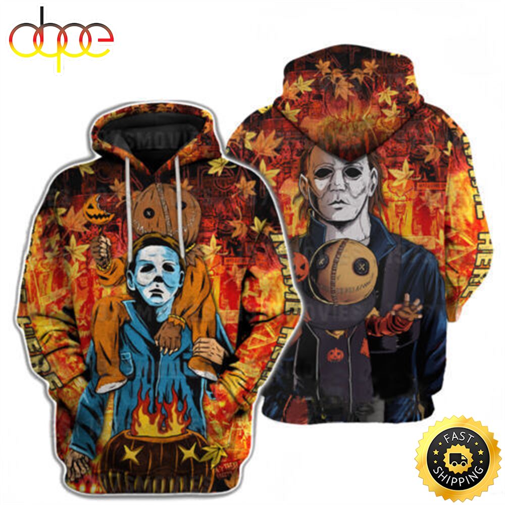 Michael Myers Hr Doll Maples Spooky Season 3d Hoodie