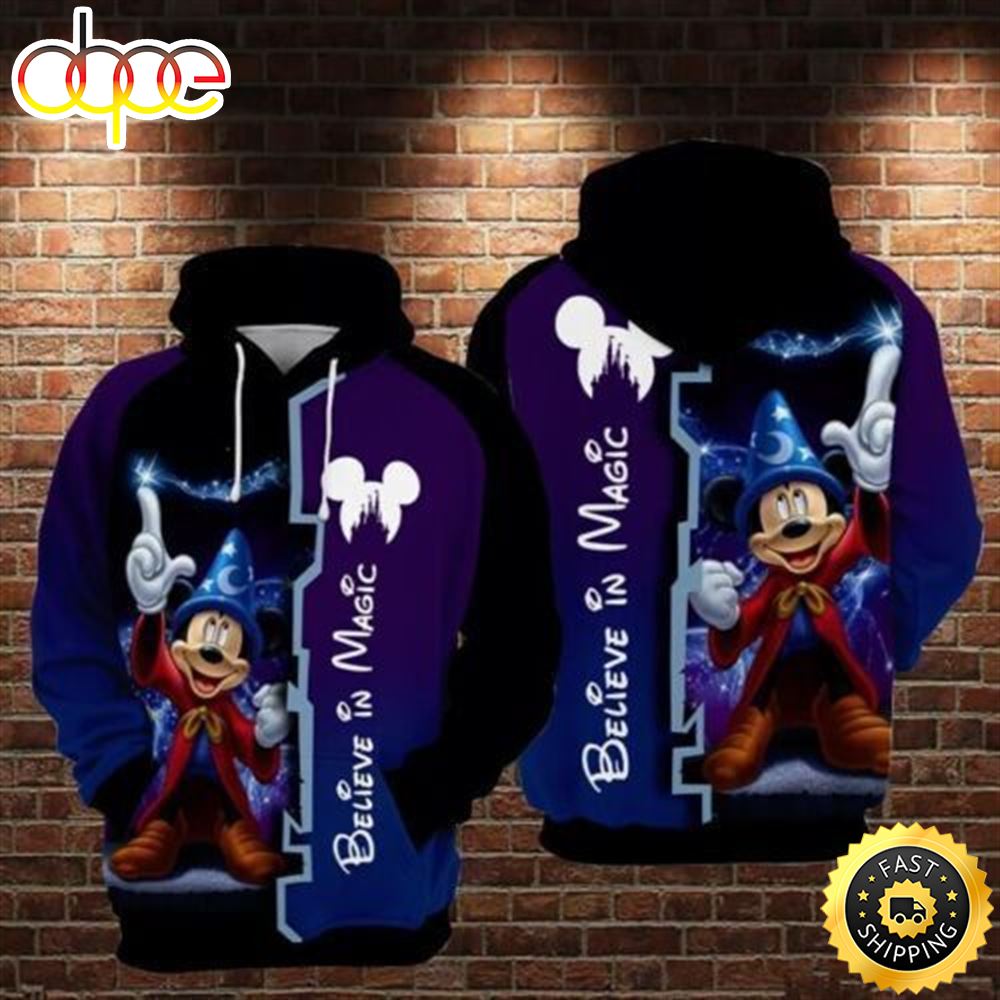 Mickey Mouse Believe In Magic Halloween Christmas 3D Hoodie