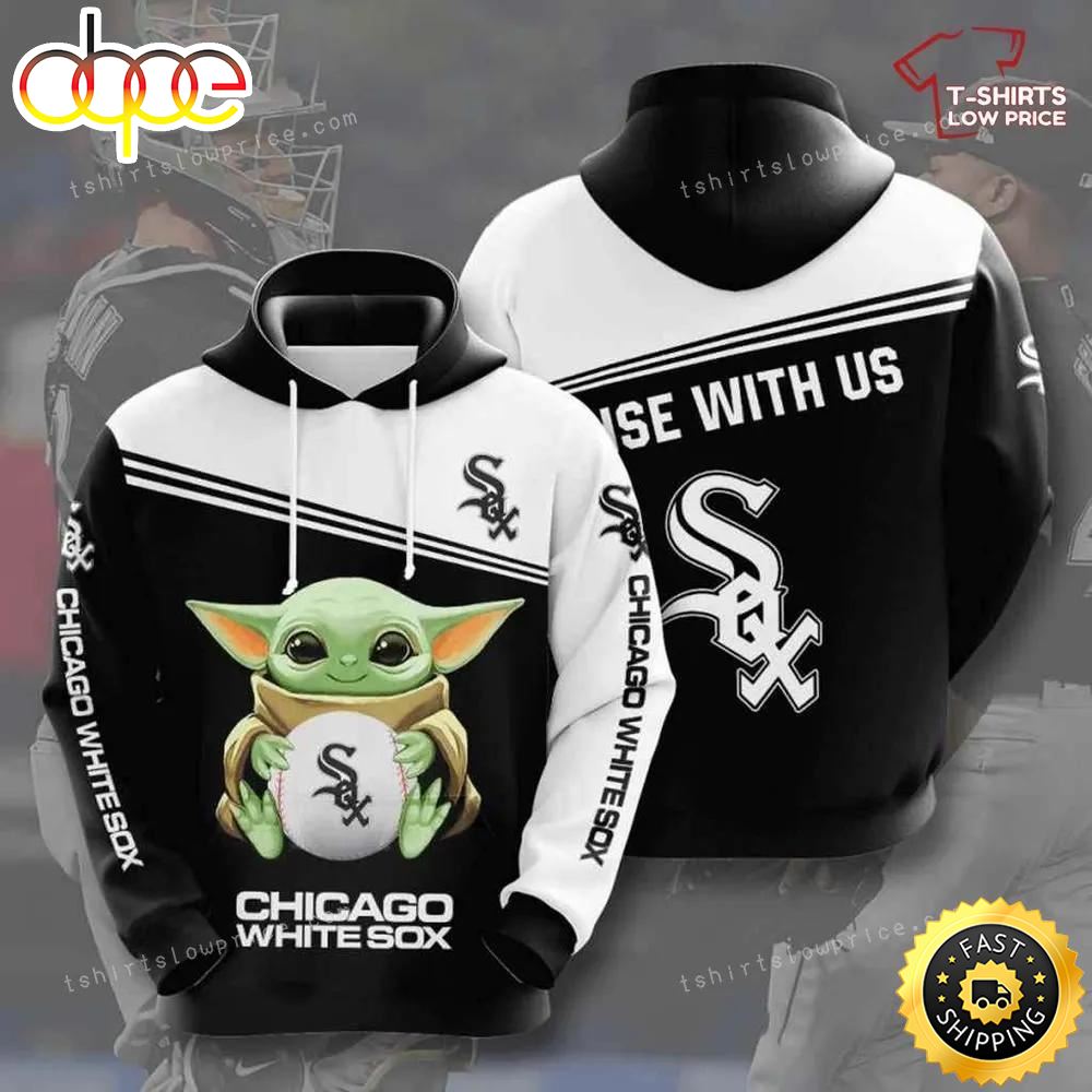 Mlb Chicago White Sox Baby Yoda Hold Sox Logo 3d Hoodie
