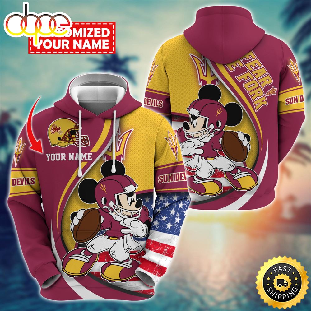 NCAA Arizona State Sun Devils Mickey Custom Hoodie Trending Shirt