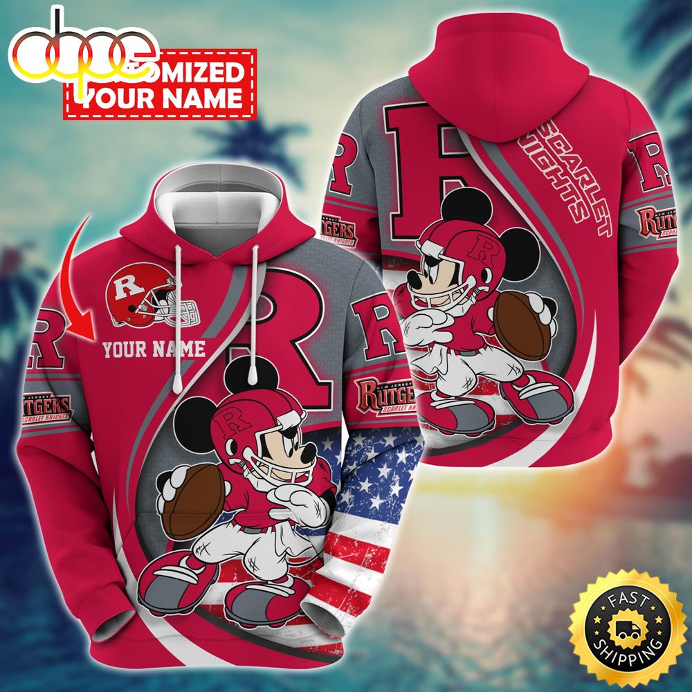 NCAA Rutgers Scarlet Knights Mickey Custom Hoodie Trending Shirt