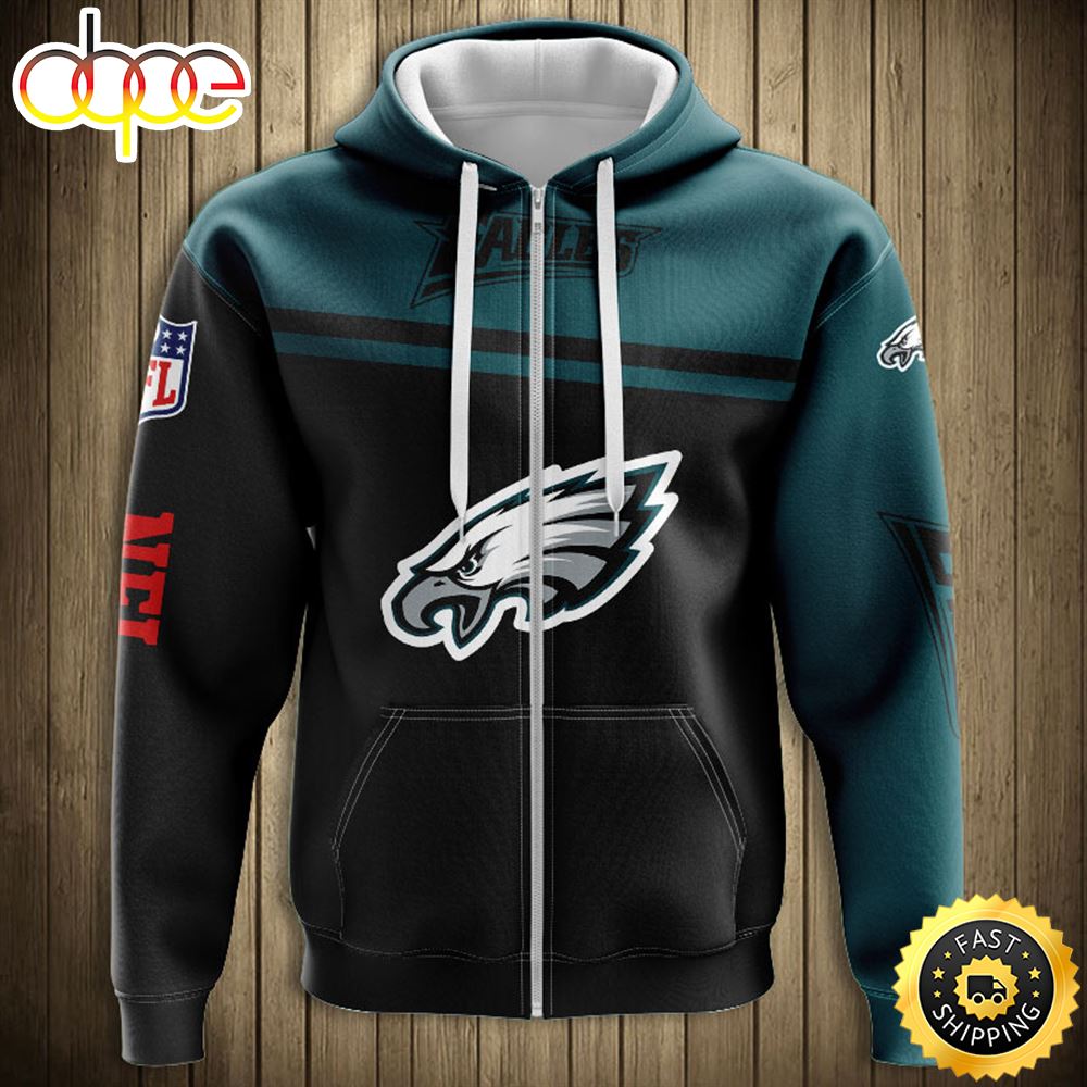 NFL Eagles &amp; Eagles Logo 3D Hoodie All Over Print Shirt