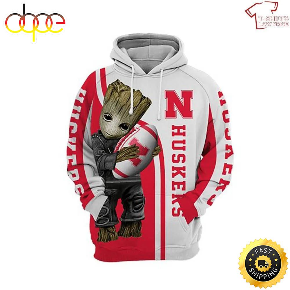 Ncaa Nebraska Cornhuskers Baby Groot 3d Hoodie