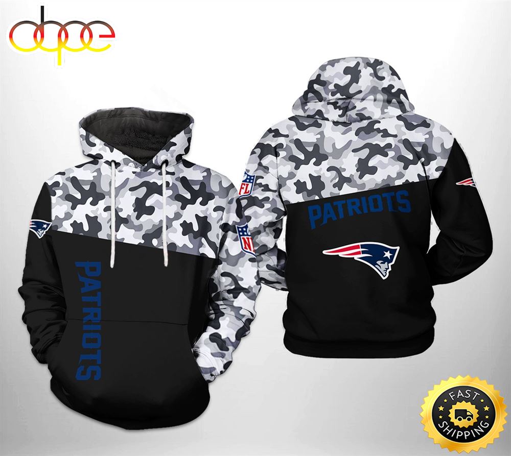 New England Patriots NFL Camo Veteran Team 3D Printed HoodieZipper Hoodie