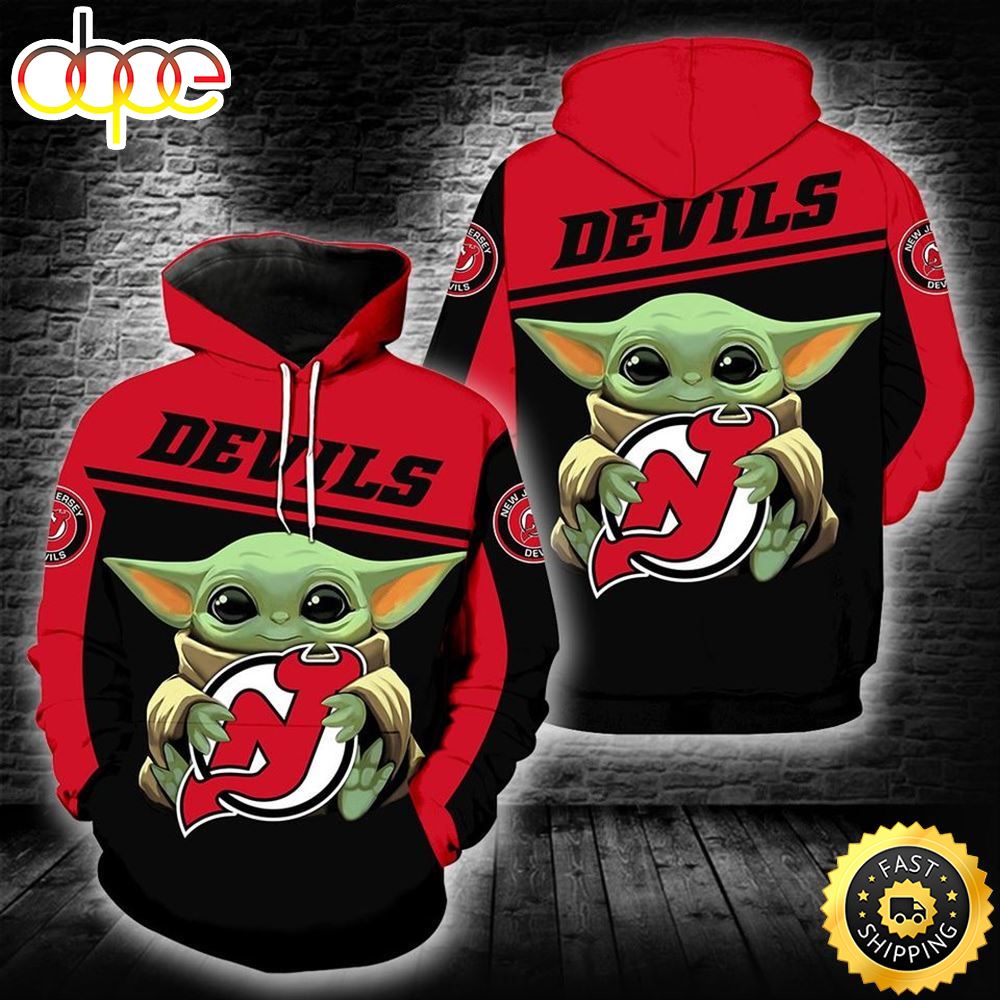 New Jersey Devils Baby Yoda 3d Hoodie
