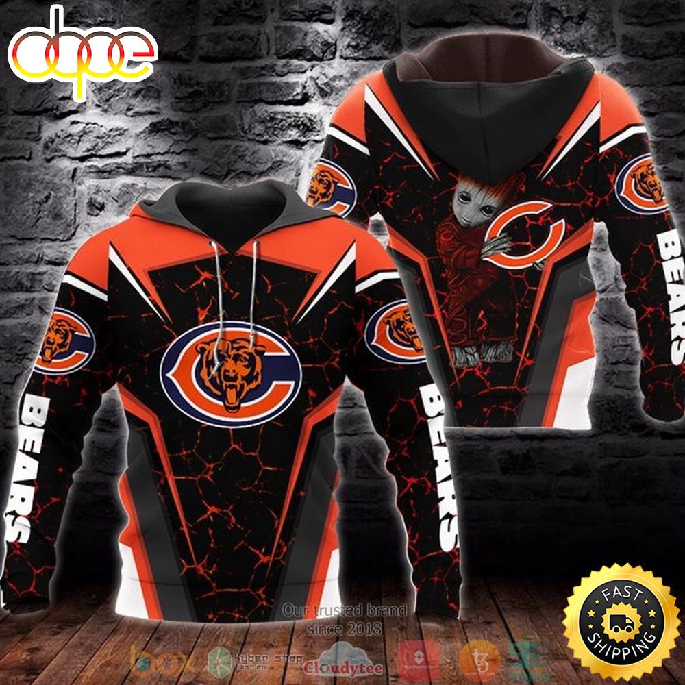 Nfl Chicago Bears Groot 3d Hoodie