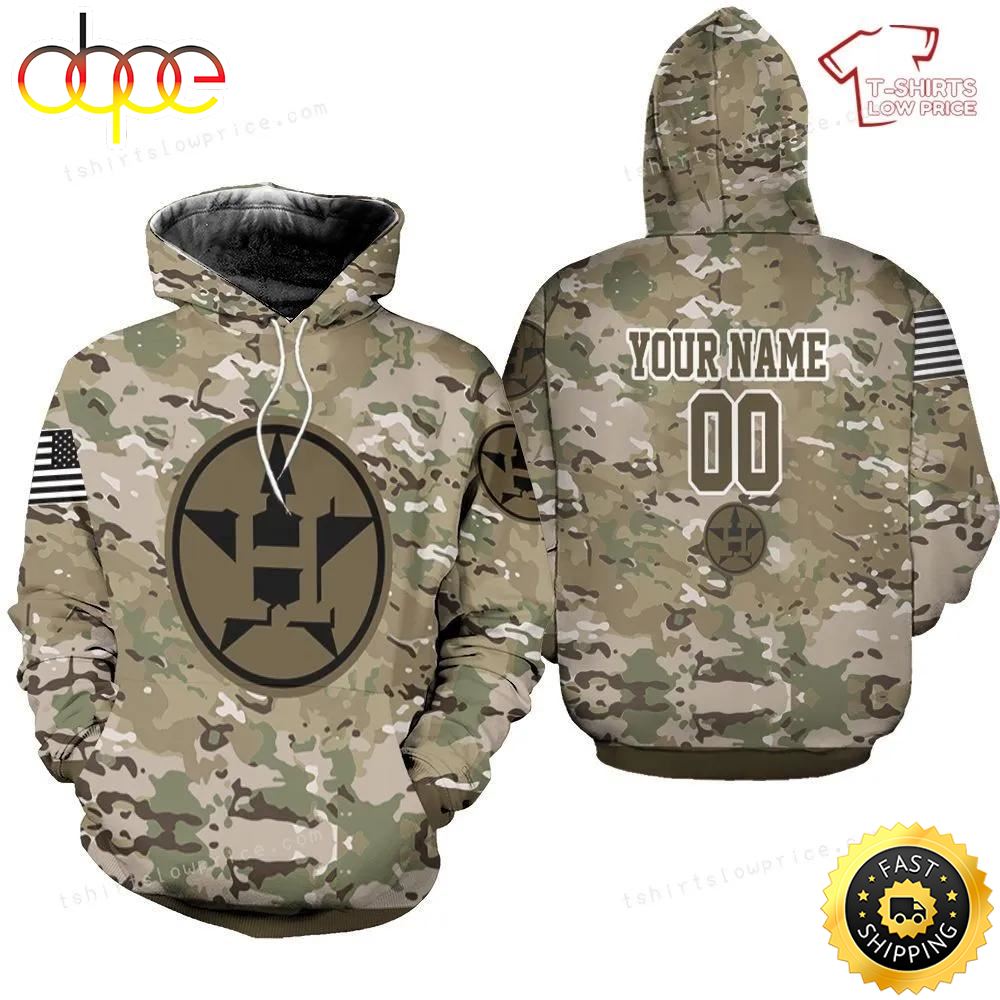 Personalized Houston Astros Camouflage Veteran 3D Hoodie
