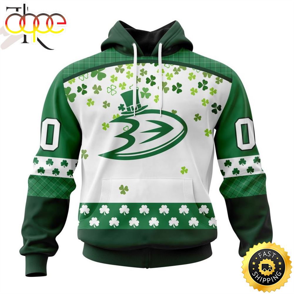 Personalized NHL Anaheim Ducks Special Design For St. Patrick Day Hoodie