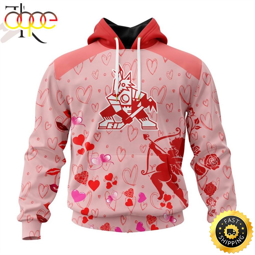 Personalized NHL Arizona Coyotes Special Design For Valentines Day Hoodie