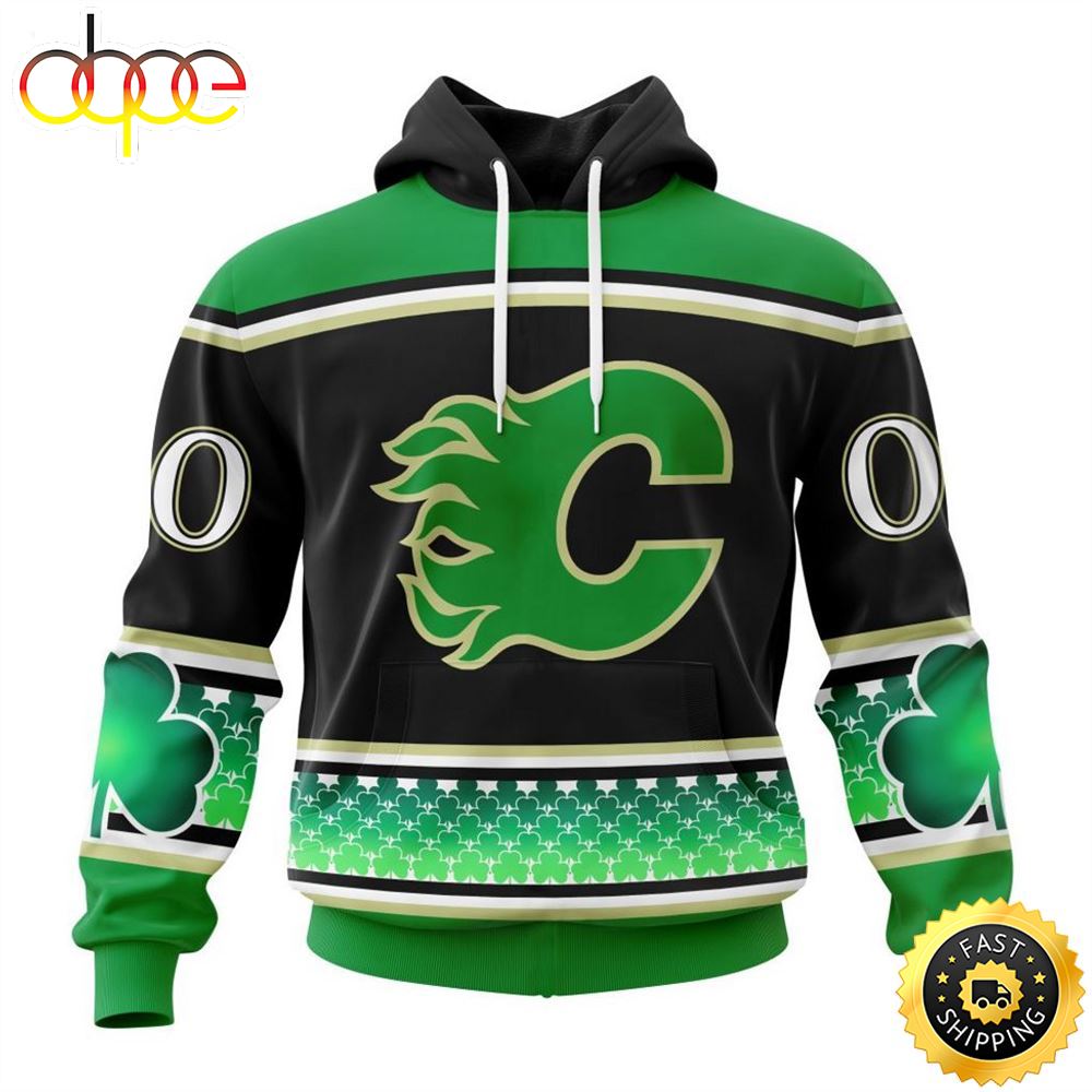 Personalized NHL Calgary Flames Specialized Unisex Kits Hockey Celebrate St Patrick's Day Hoodie