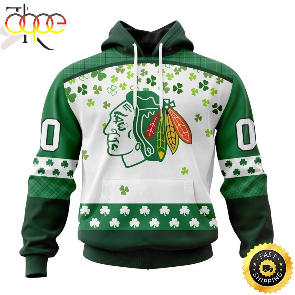 Personalized NHL Chicago Blackhawks Special Design For St. Patrick Day Hoodie
