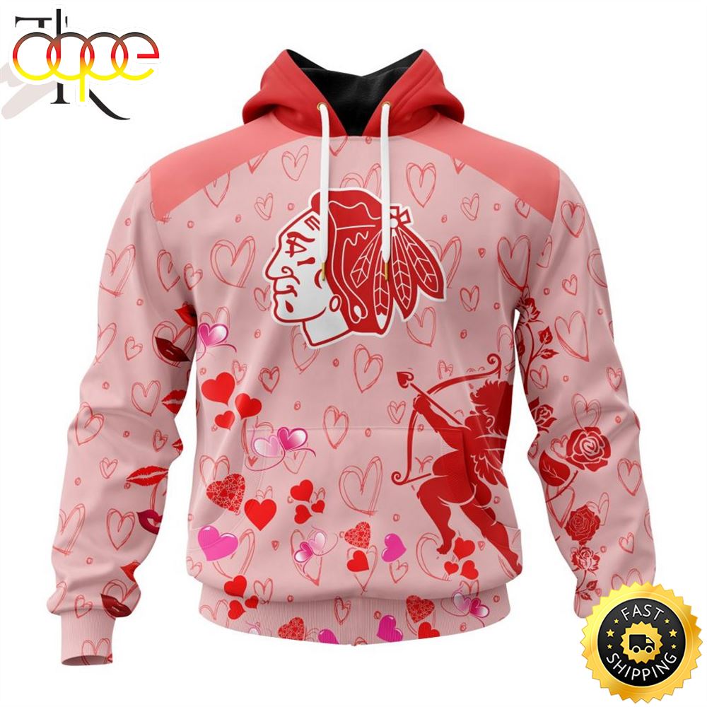 Personalized NHL Chicago Blackhawks Special Design For Valentines Day Hoodie