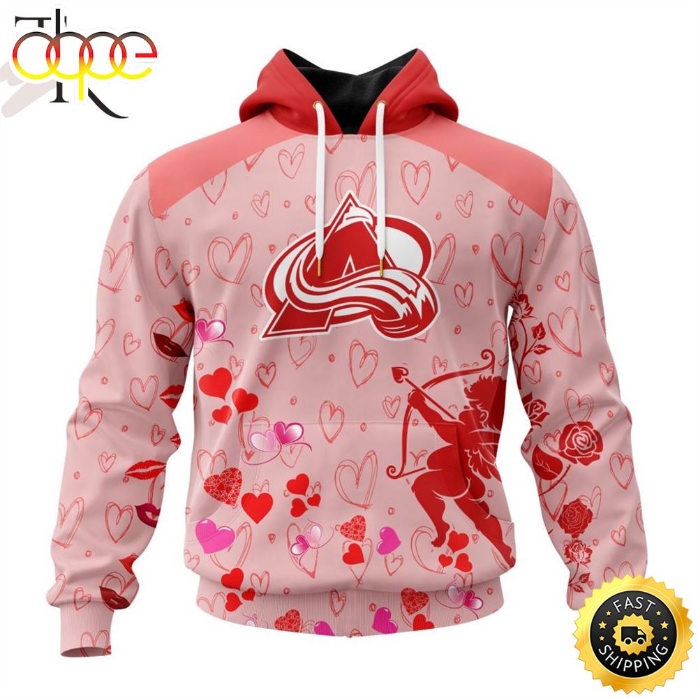 Personalized NHL Colorado Avalanche Special Design For Valentines Day Hoodie
