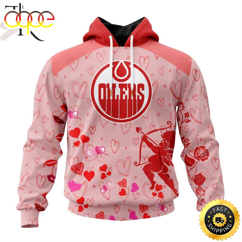 Personalized NHL Edmonton Oilers Special Design For Valentines Day Hoodie