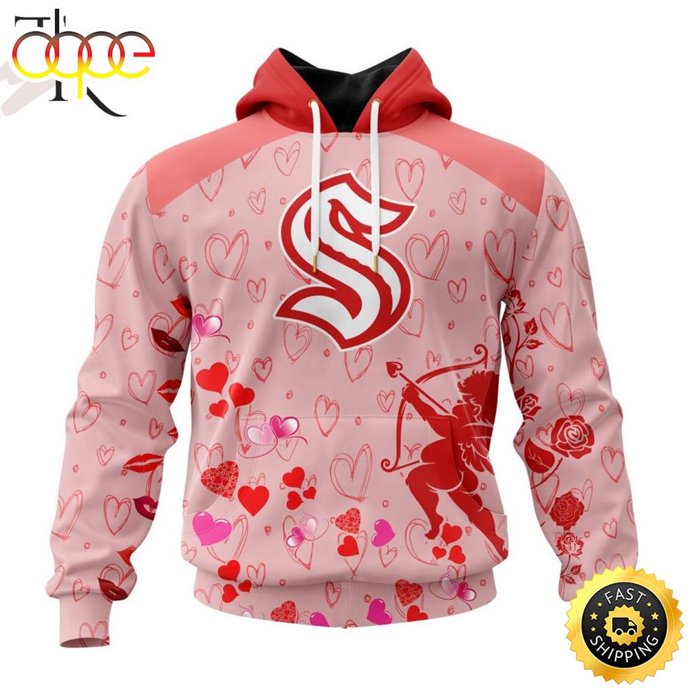 Personalized NHL Seattle Kraken Special Design For Valentines Day Hoodie