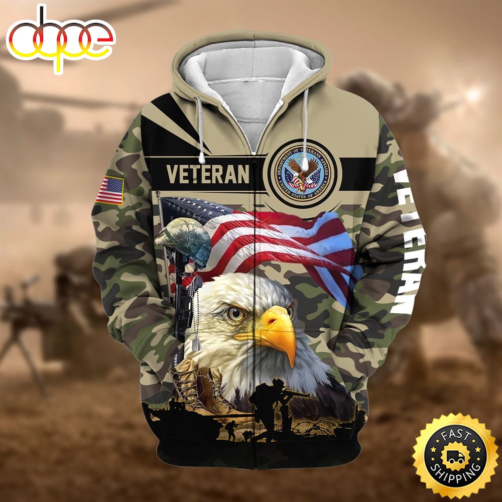 Premium Honoring All Who Served US Veteran Zip Hoodie