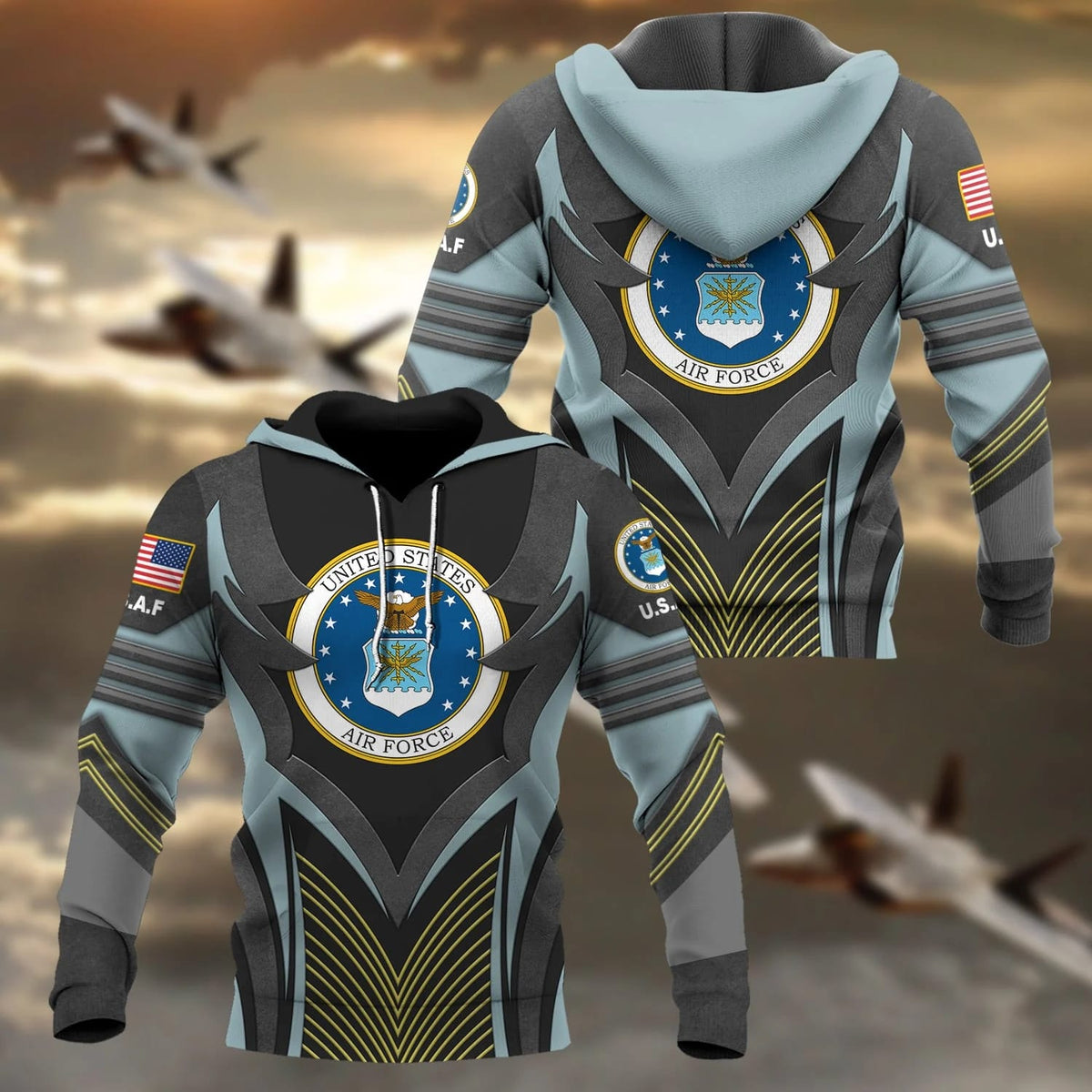 Premium Multiple US Military Services Veteran Hoodie For Dad